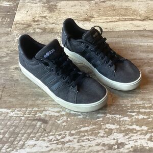Adidas Daily 2.0 Sneakers Black Denim Lace Up Low Top Shoes Men’s Size 7